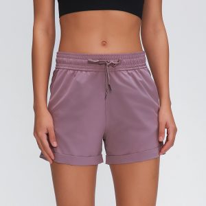Einfarbige Yoga-Shorts für Damen