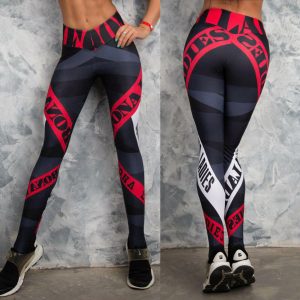Yoga-Leggings für Damen mit Buchstaben-Print