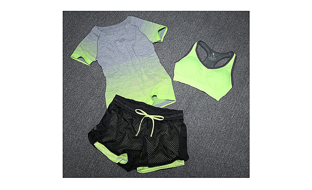 3-teiliges Yoga-Set für Damen – Shirt, BH & Hose – Bild 3