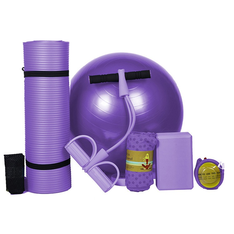 Yogamatten-Set 5-teilig – Yogamatte, Gymnastikball, Blöcke & Zubehör – Bild 5