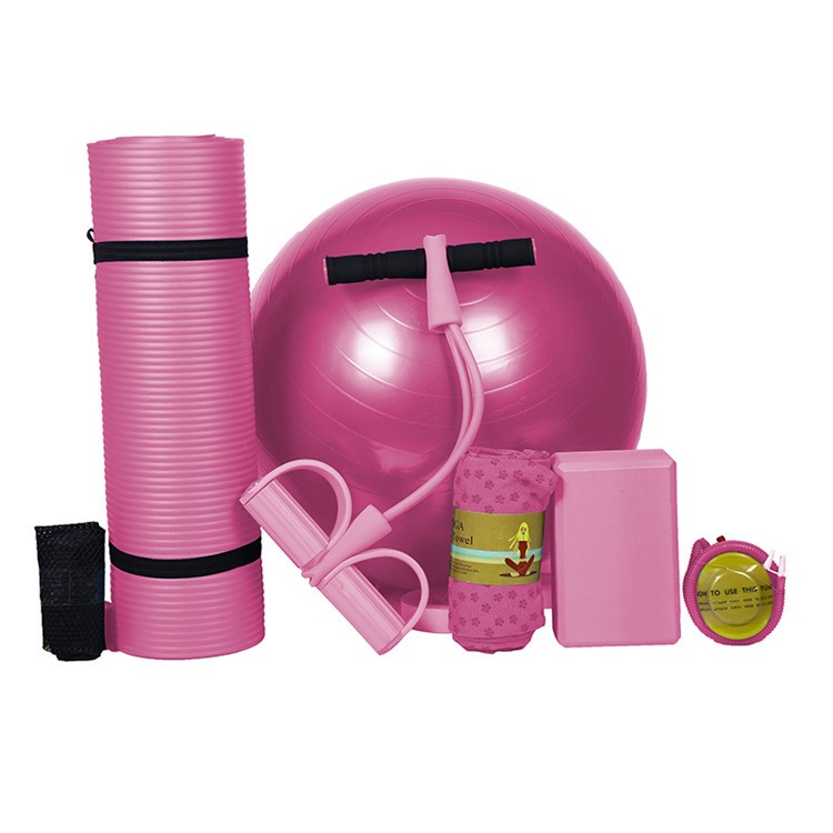 Yogamatten-Set 5-teilig – Yogamatte, Gymnastikball, Blöcke & Zubehör – Bild 4