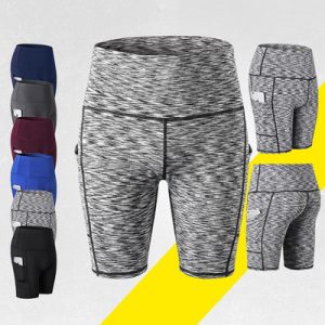 Yoga-Shorts mit hoher Taille für Damen