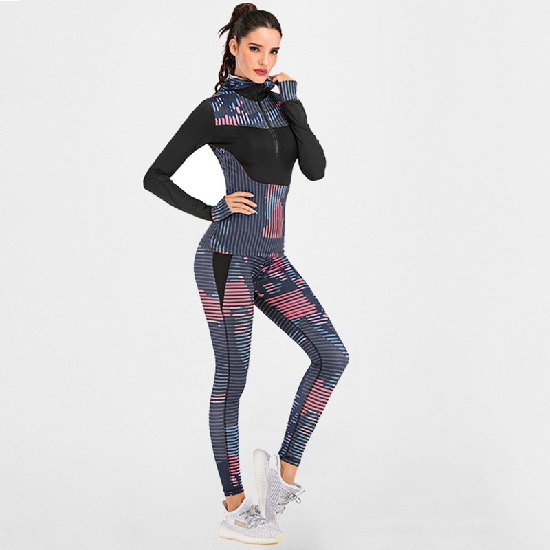 Bedrucktes Yoga-Top für Damen mit langen Ärmeln – Bild 5