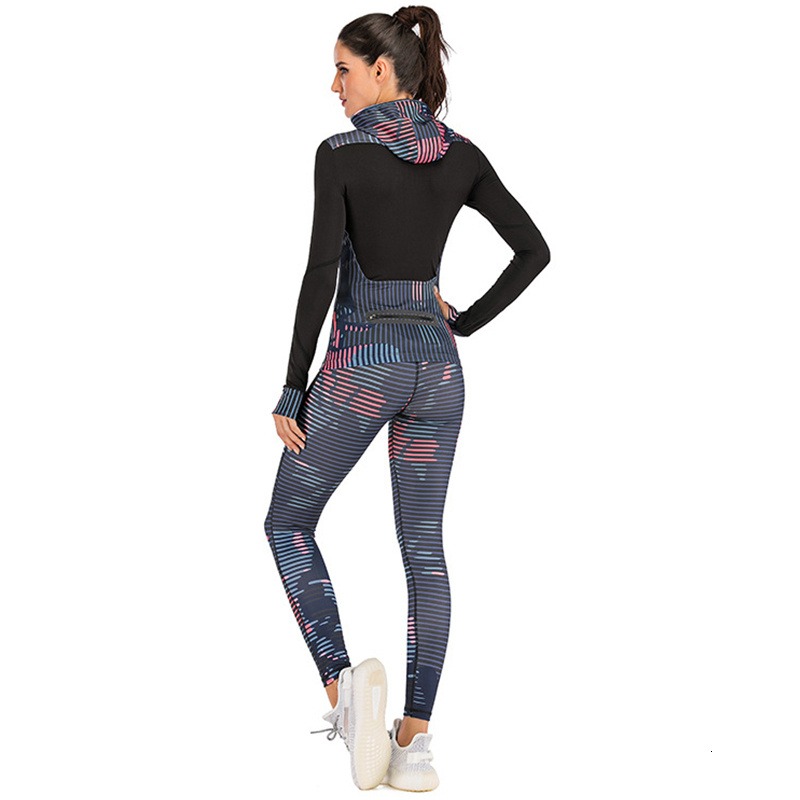 Bedrucktes Yoga-Top für Damen mit langen Ärmeln – Bild 3