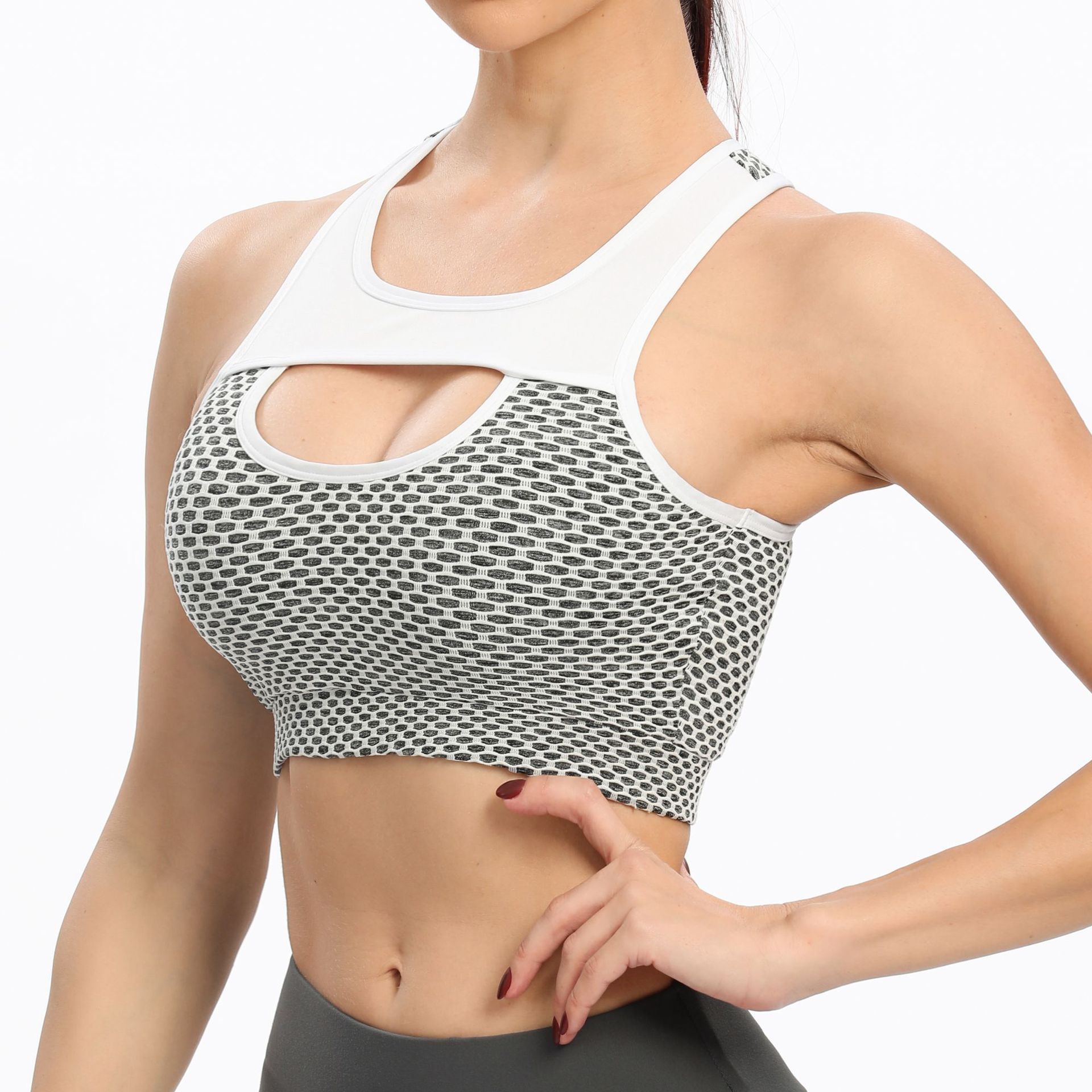 Yoga-Tanktop für Damen mit Honeycomb-Struktur – ärmellos – Bild 7