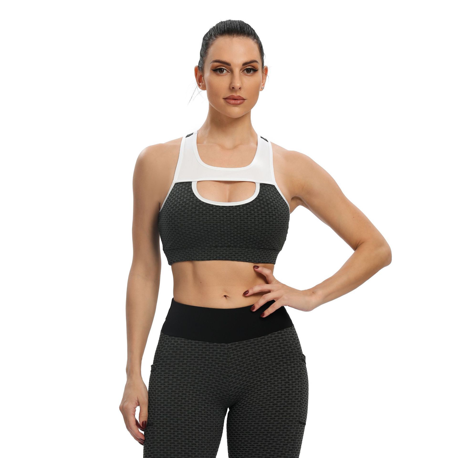 Yoga-Tanktop für Damen mit Honeycomb-Struktur – ärmellos – Bild 6