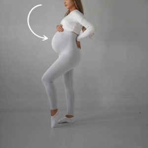 Umstands-Yoga-Leggings – nahtlos, High Waist, Cropped-Länge