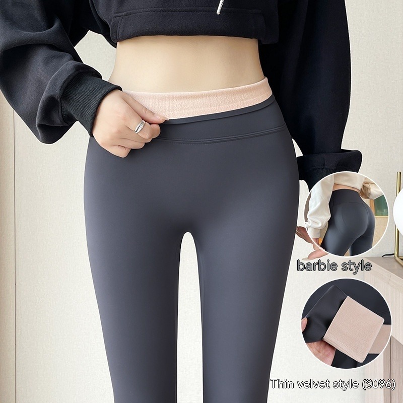 Thermo-Leggings Damen gefüttert – Fleece-Leggings High Waist mit Po-Lifting – Bild 3
