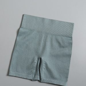 Yoga-Shorts Damen gerippt – High Waist, Push-up, nahtlos