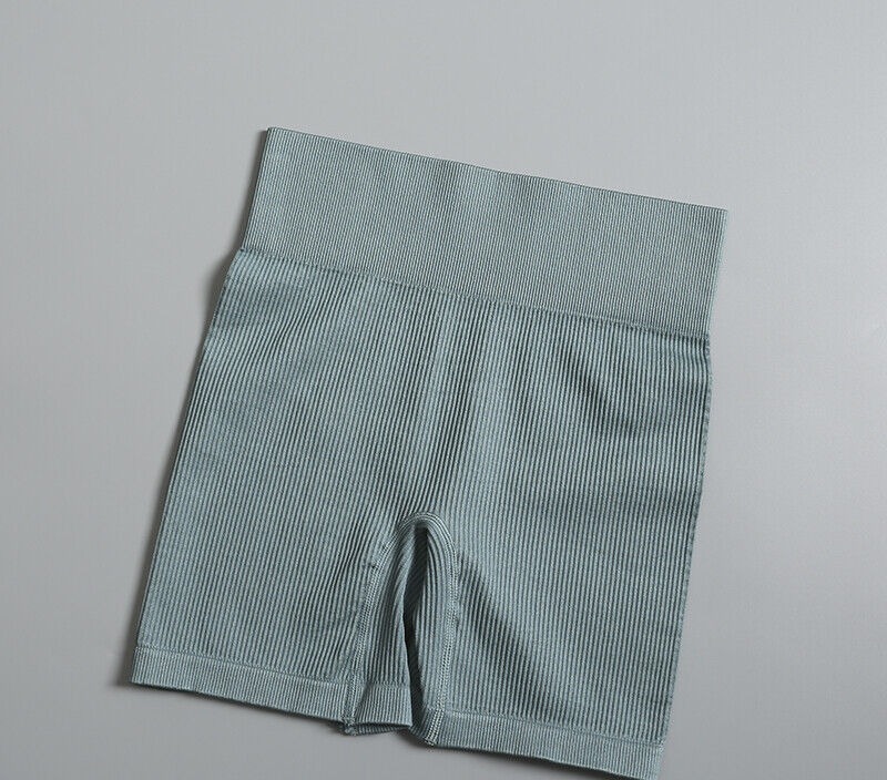 Yoga-Shorts Damen gerippt – High Waist, Push-up, nahtlos