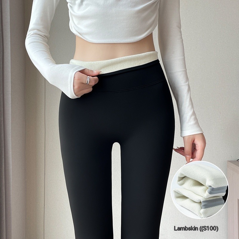 Thermo-Leggings Damen gefüttert – Fleece-Leggings High Waist mit Po-Lifting – Bild 10