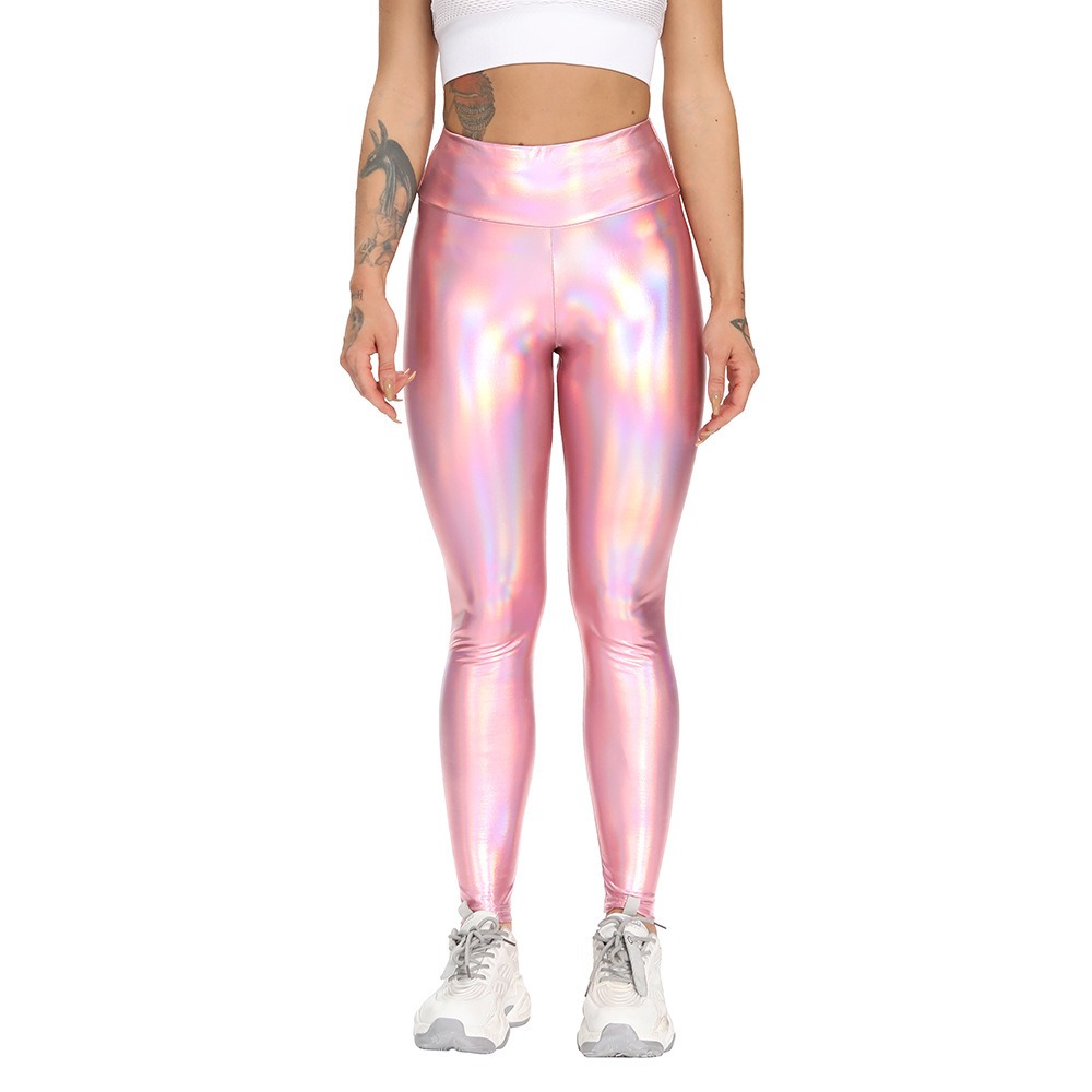 Yoga-Leggings für Damen in Lederoptik – High Waist, figurformend – Bild 2