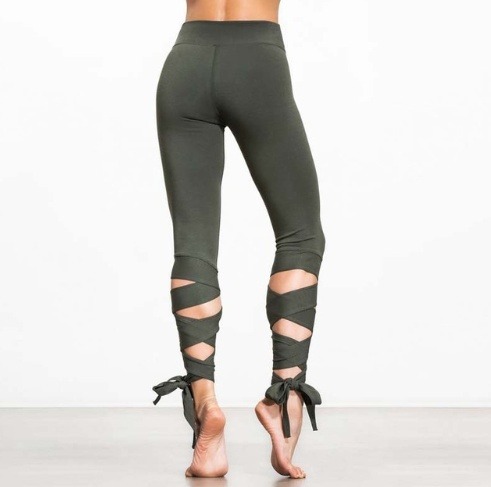 Yoga-Leggings Damen Bandage – Leggings mit Schnürung im Ballett-Stil – Bild 3