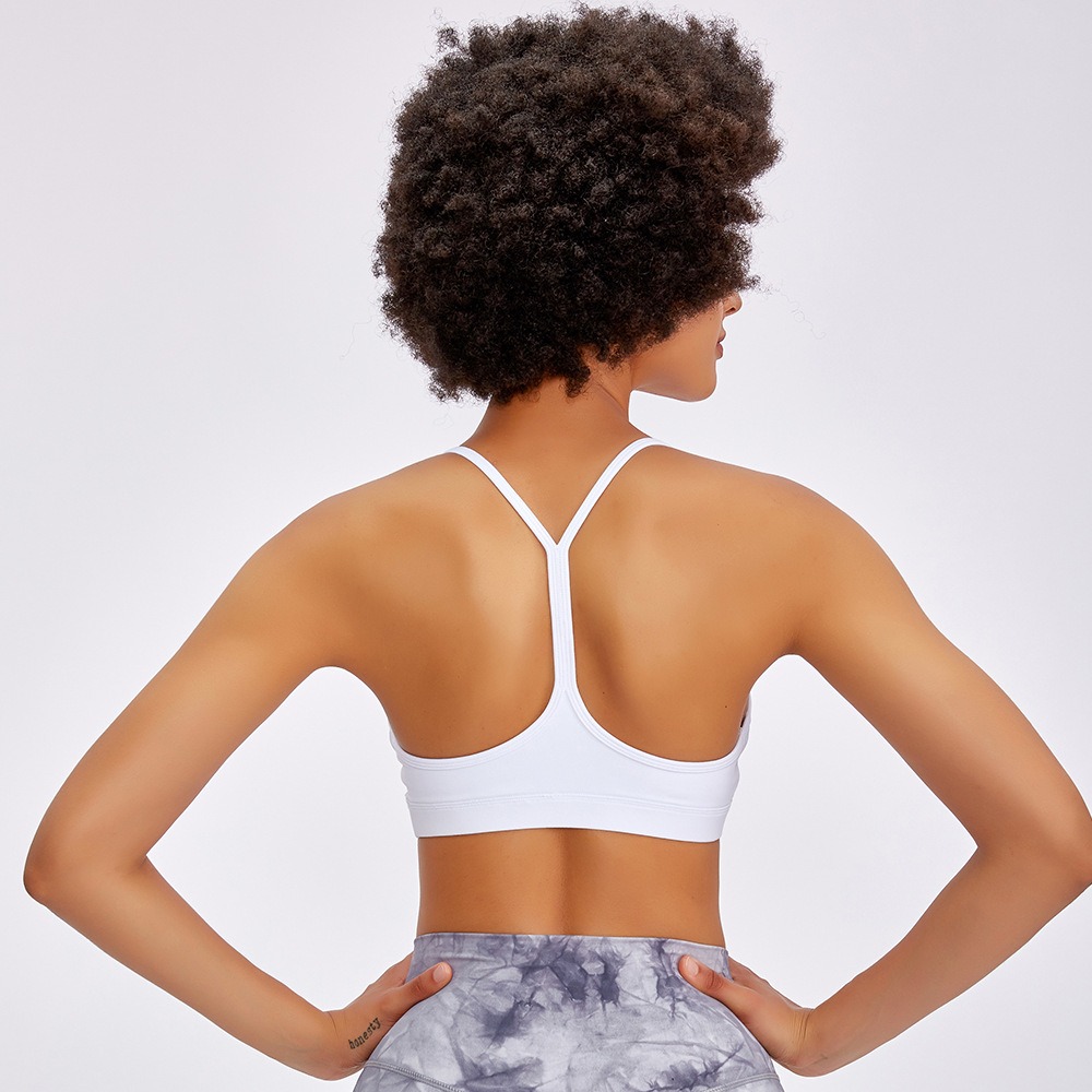 Weißer Yoga-Sport-BH mit Y-Rücken für Damen