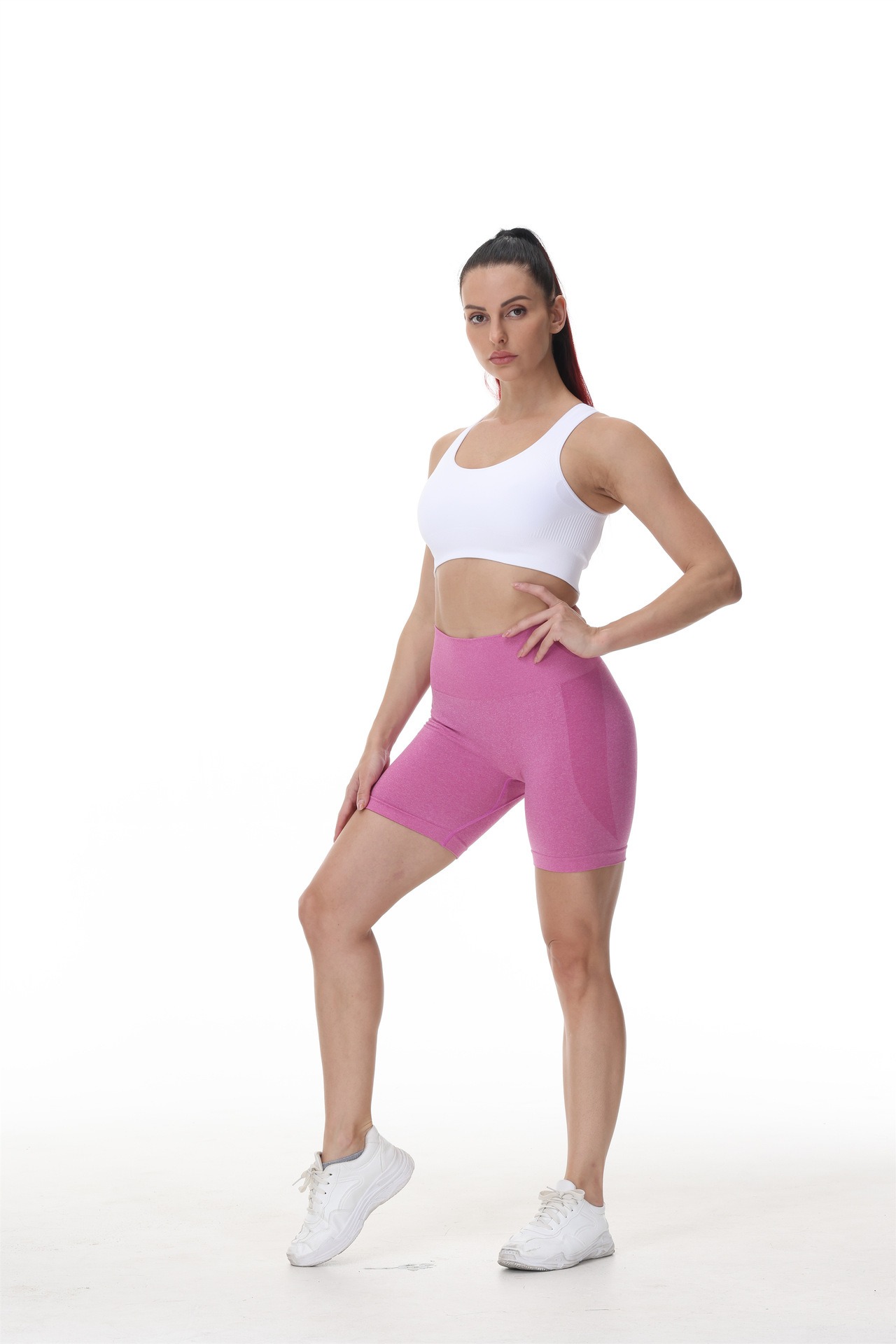 Yoga-Shorts Damen kurz – Sport-Shorts mit seitlichem Halbmond-Detail – Bild 6