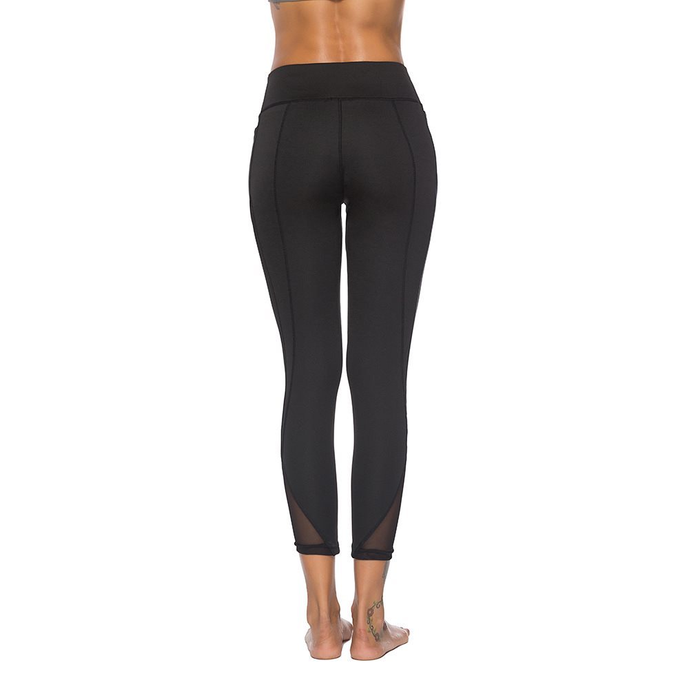 Yoga-Leggings Damen High Waist 7/8 - Leggings mit seitlichen Mesh-Einsätzen – Bild 4