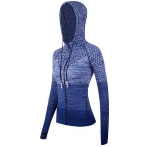 Yoga Jacke Damen mit Kapuze – Zip-Jacke mit Farbverlauf & Daumenlöchern
