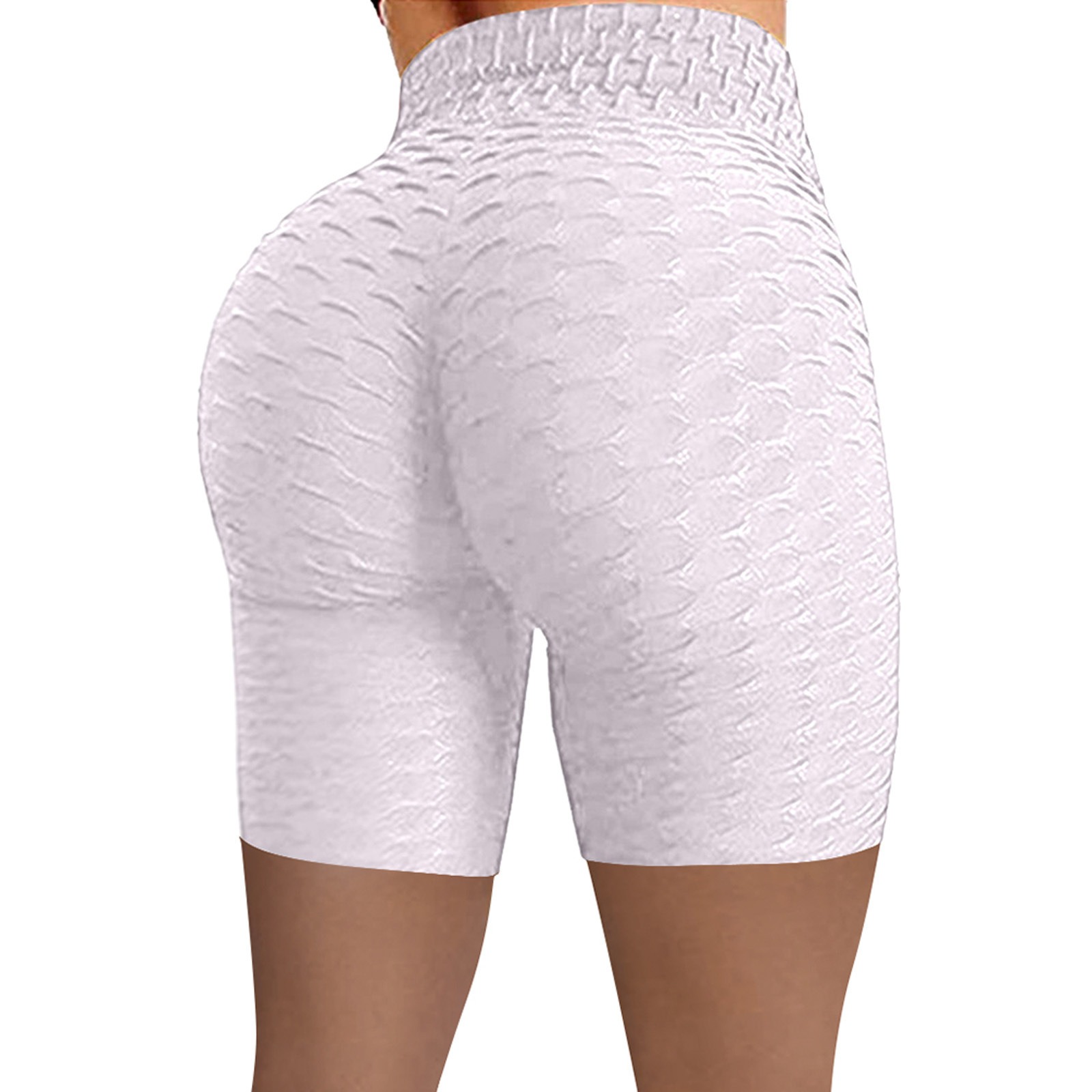 Sport-Shorts Damen High Waist - Yoga-Shorts mit Jacquard-Bubble-Struktur – Bild 3