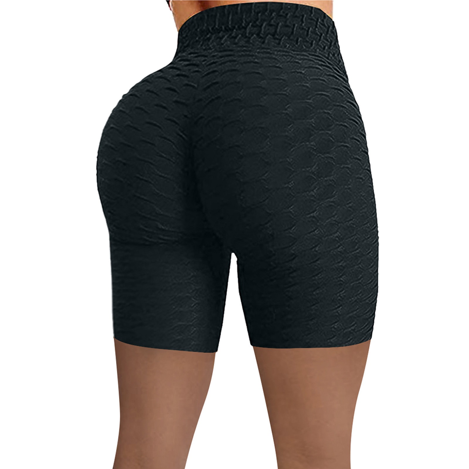 Sport-Shorts Damen High Waist - Yoga-Shorts mit Jacquard-Bubble-Struktur