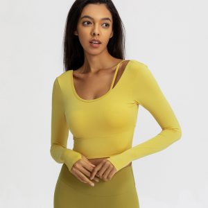 Yoga-Top für Damen langarm – cropped