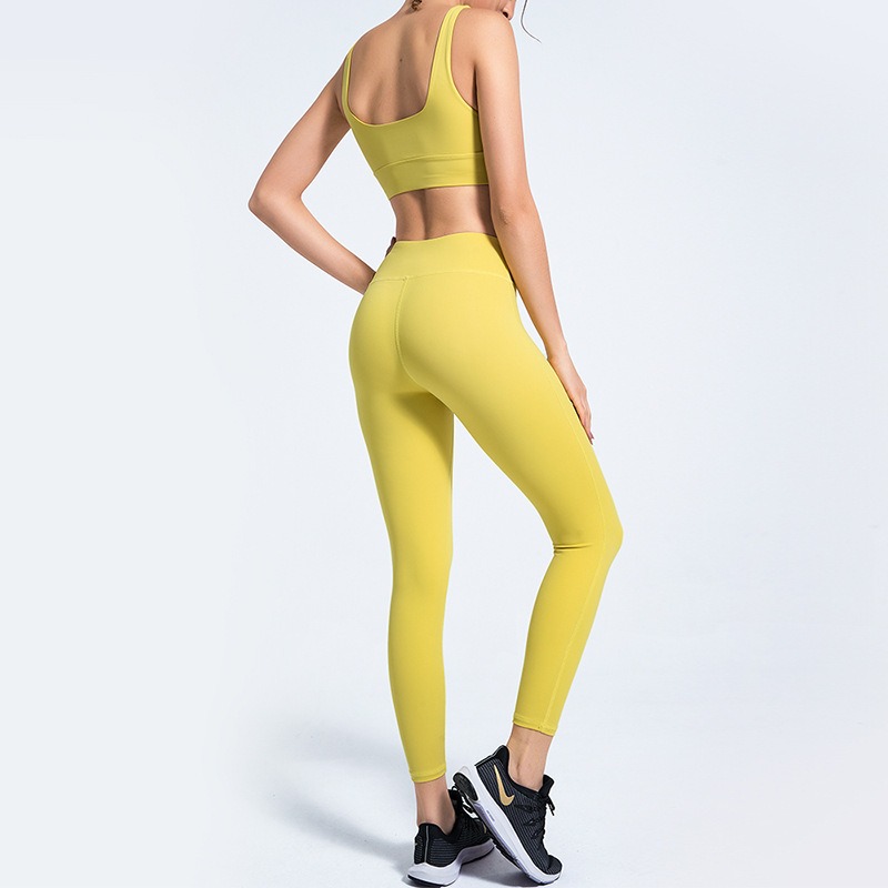 Schnelltrocknendes Yoga-Set Damen – Sport-BH & Leggings, elastisch – Bild 4