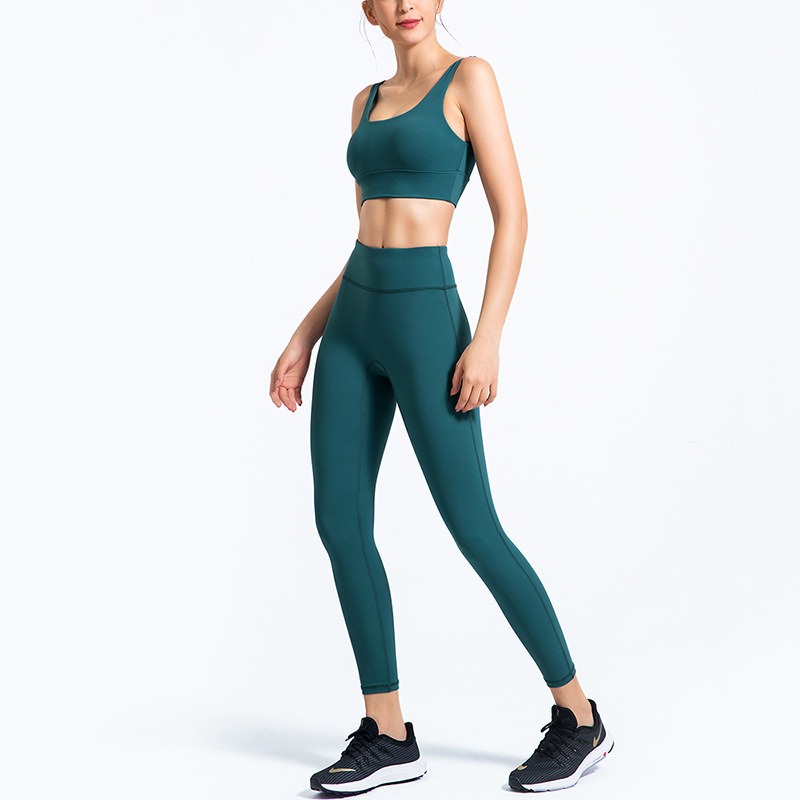 Schnelltrocknendes Yoga-Set Damen – Sport-BH & Leggings, elastisch – Bild 3