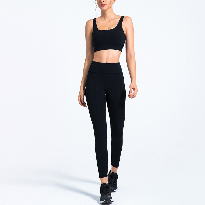 Schnelltrocknendes Yoga-Set Damen – Sport-BH & Leggings, elastisch – Bild 2