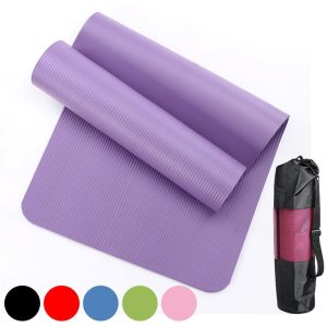 Rutschfeste Yogamatte aus NBR – 183 × 61 cm, 10 mm stark, inkl. Tragetasche