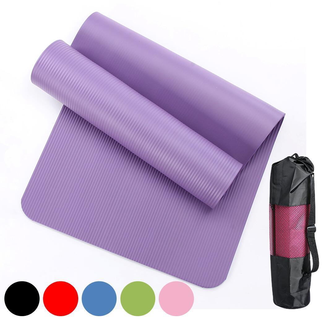 Rutschfeste Yogamatte aus NBR – 183 × 61 cm, 10 mm stark, inkl. Tragetasche