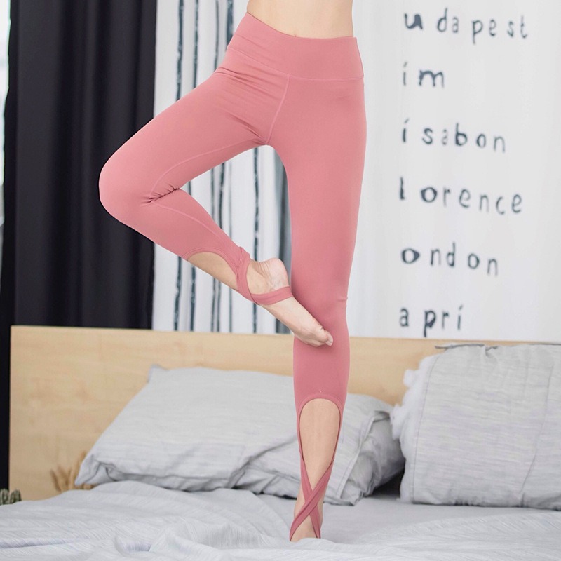 Yoga-Leggings Damen Cross-Strap – mit Bändern am Knöchel