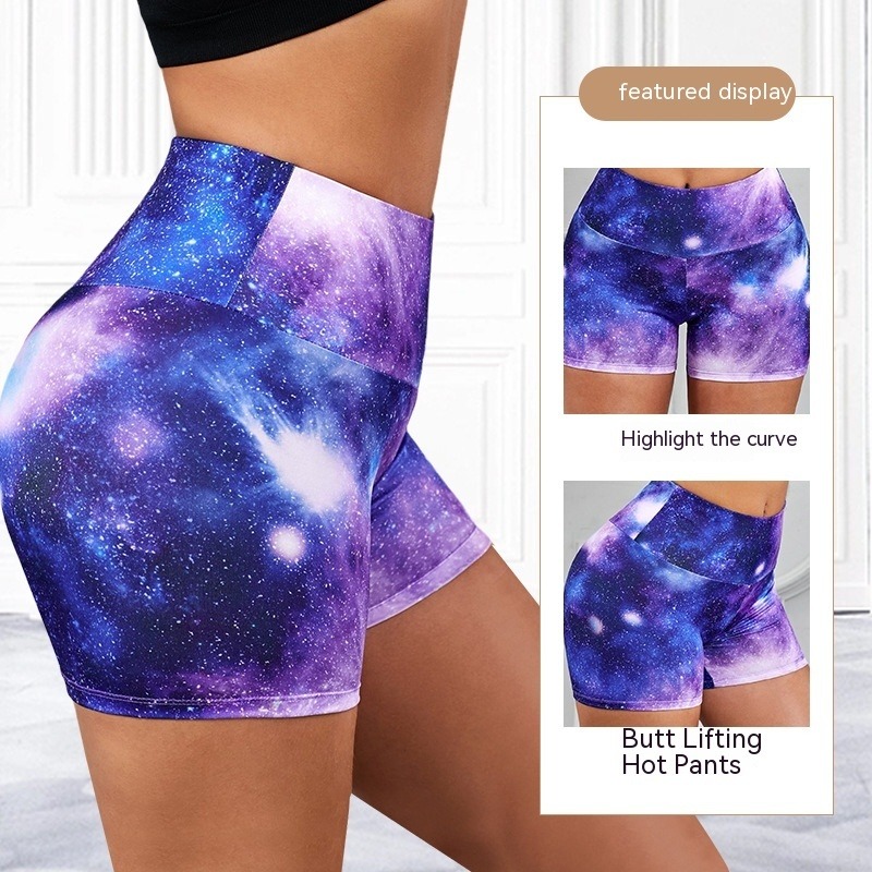 Yoga-Shorts Damen Tie-Dye – High-Waist Batik-Shorts, atmungsaktiv – Bild 6