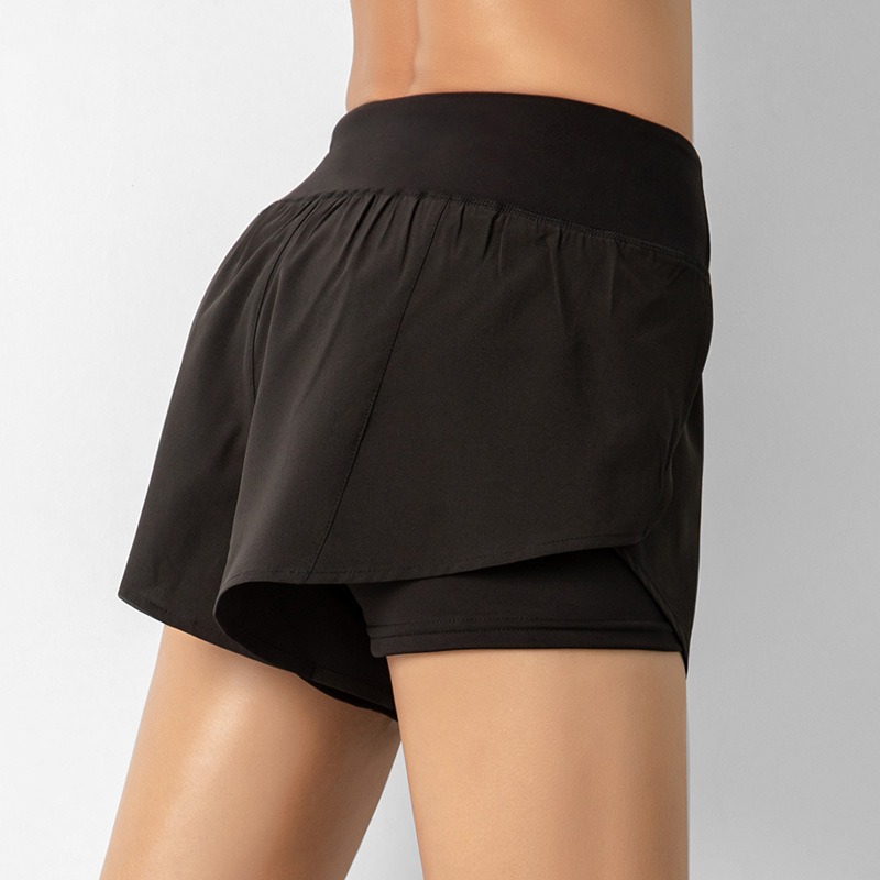 2-in-1 Sport-Shorts Damen mit Innenhose – Laufshorts aus Polyester – Bild 4