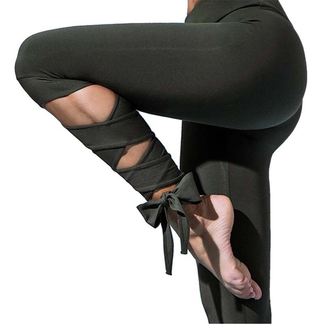 Yoga-Leggings Damen Bandage – Leggings mit Schnürung im Ballett-Stil – Bild 8