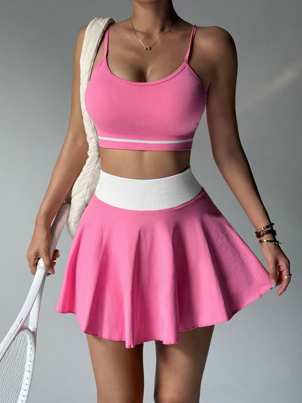 Tennis-Set Damen 2-teilig – Sport-BH & Faltenrock mit Innenhose – Bild 6