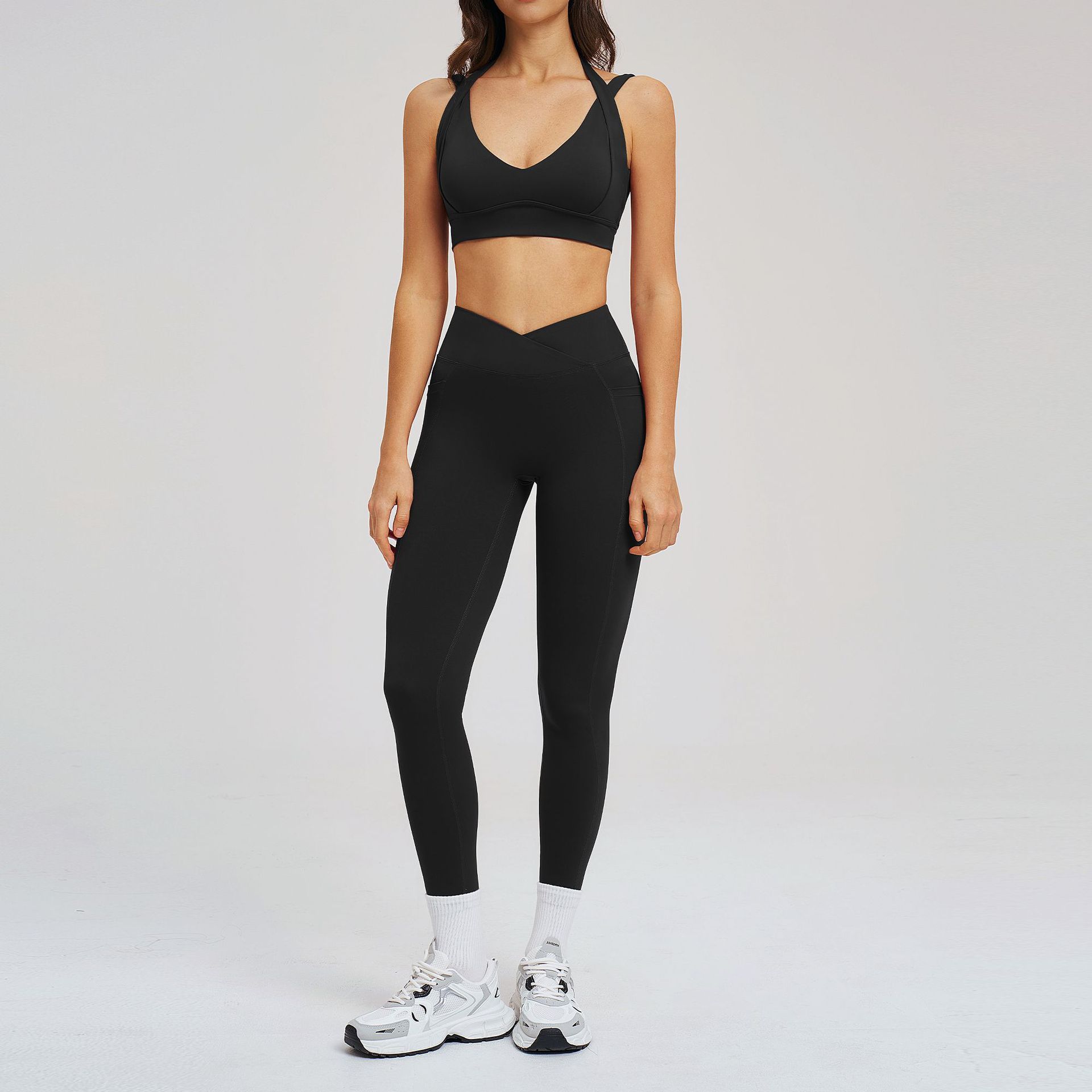 Yoga-Set Damen elegant – Set mit BH und schmaler Hose – Bild 6