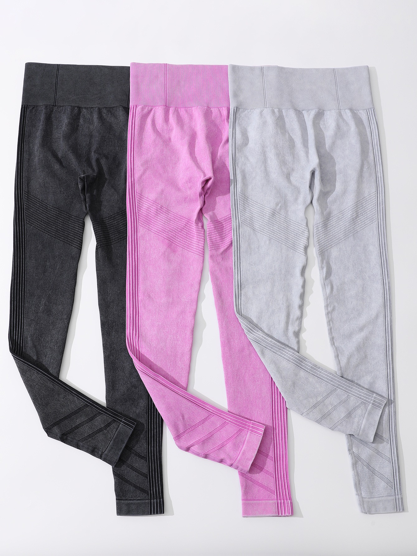 Yoga Leggings Damen 3er Pack – Seamless High Waist mit Rippstruktur – Bild 10