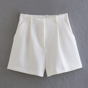 Yoga-Shorts Damen High Waist mit Falten – Shorts mit Falten-Details