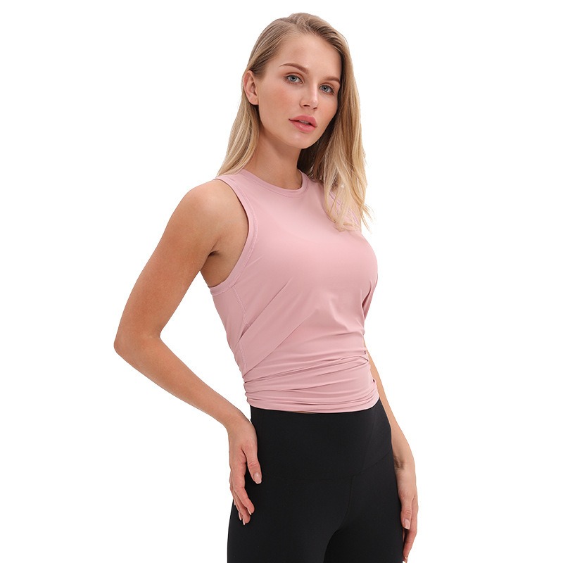 Sport-Tanktop Damen locker - Tanktop mit offenem Rücken und Knoten-Detail – Bild 3