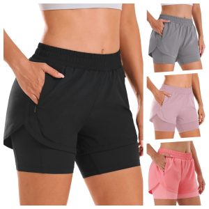 Yoga-Shorts Damen atmungsaktiv – lockere Shorts, blickdicht