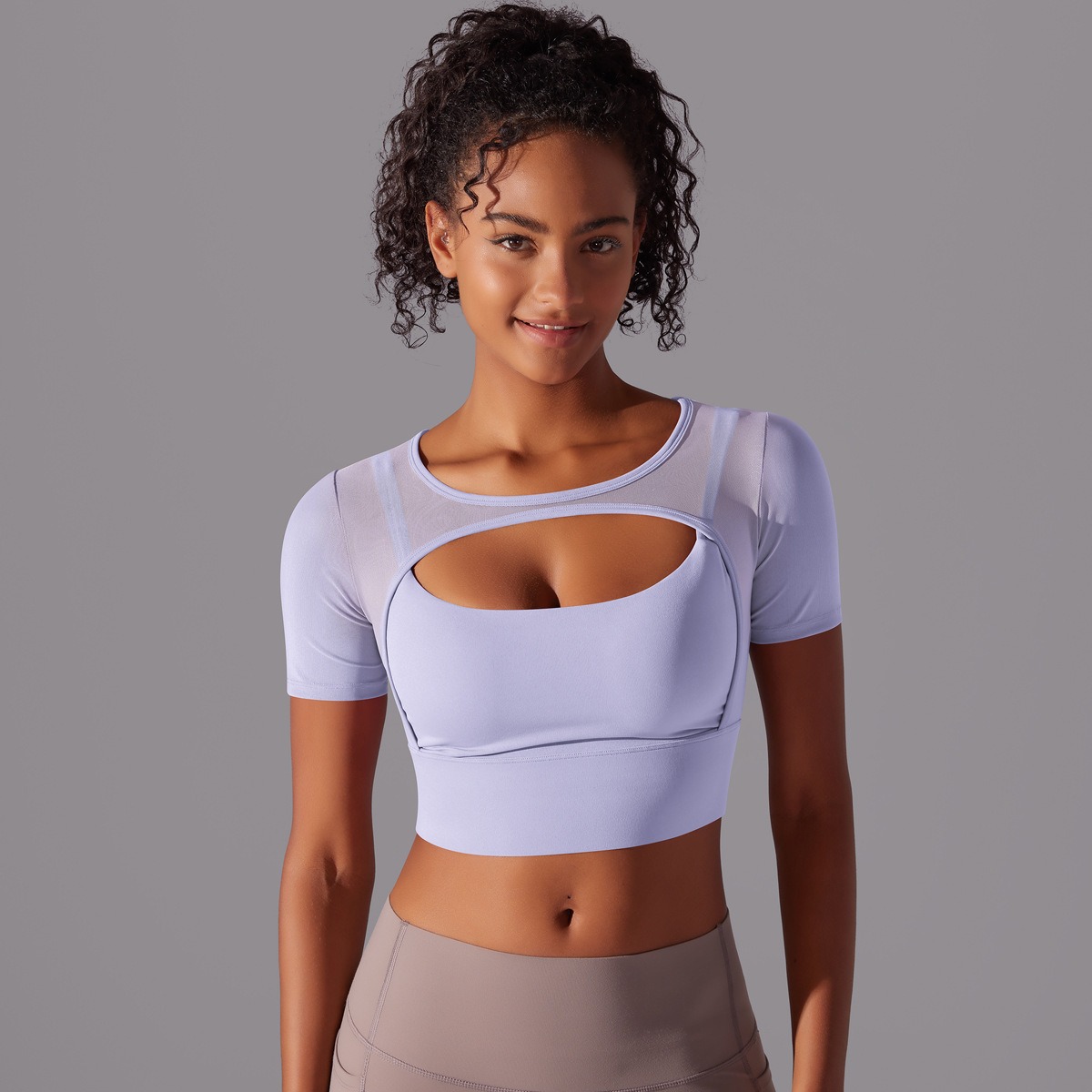 Yoga-Top für Damen – doppellagig mit Mesh – Bild 7