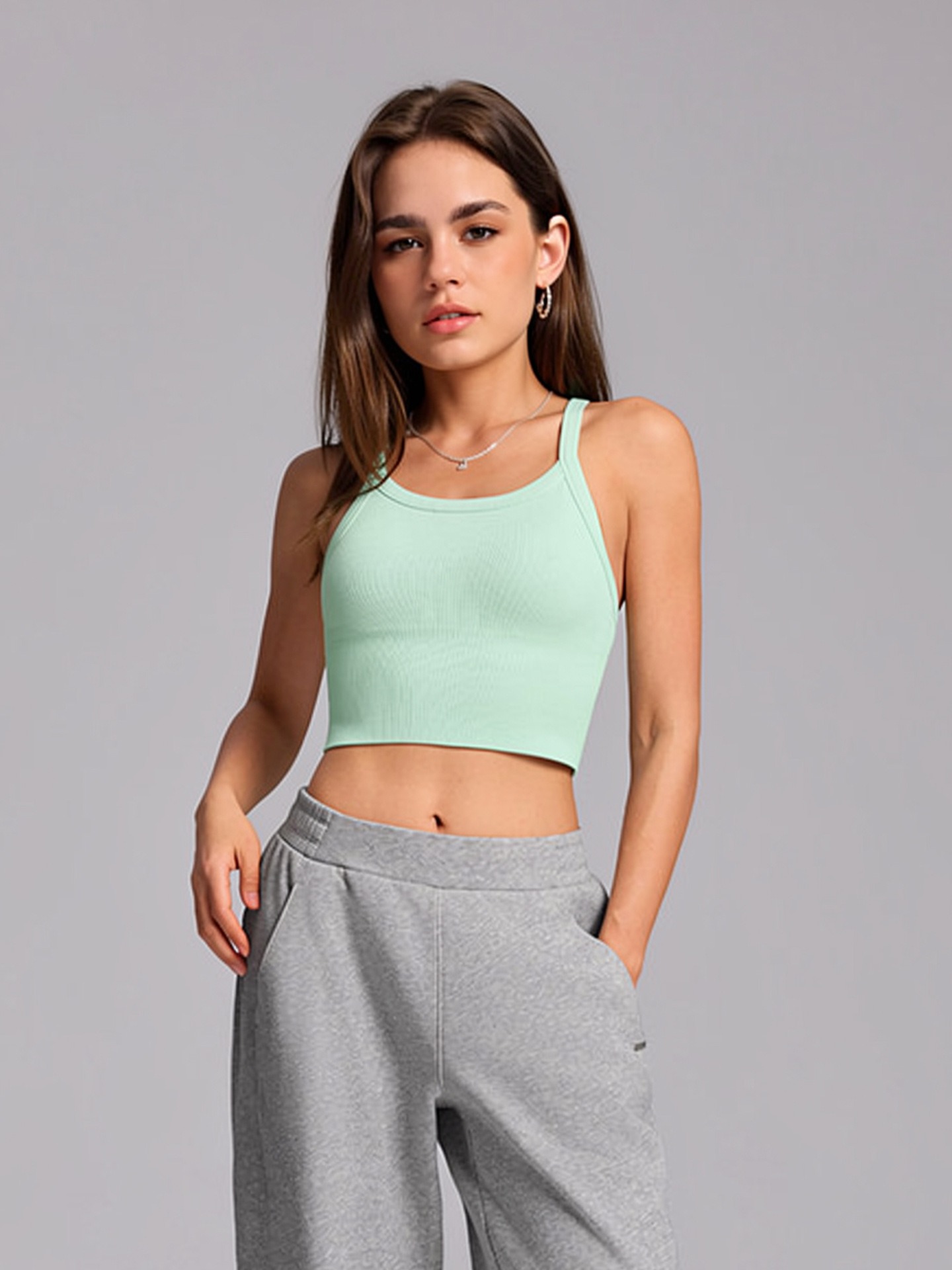 Tank Top Damen mit integriertem BH – Nahtloses Sport Tank Top – Bild 9