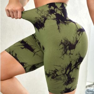Yoga-Shorts Damen Tie-Dye – High-Waist Shorts, schnelltrocknend
