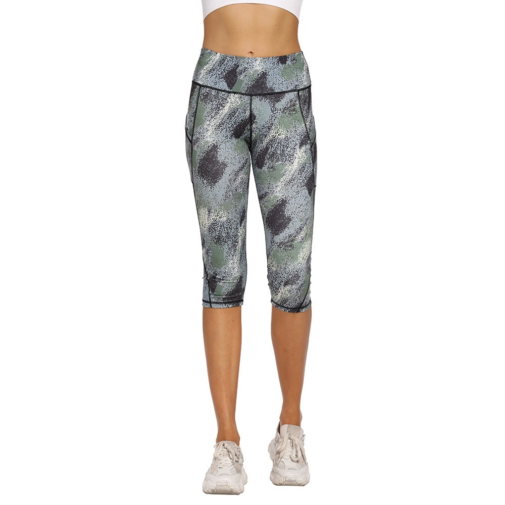 Yoga-Leggings Damen mit Blumen-Print – High-Waist Leggings mit Taschen – Bild 7