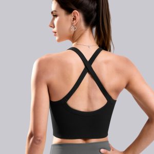 Tank Top Damen mit integriertem BH – Nahtloses Sport Tank Top
