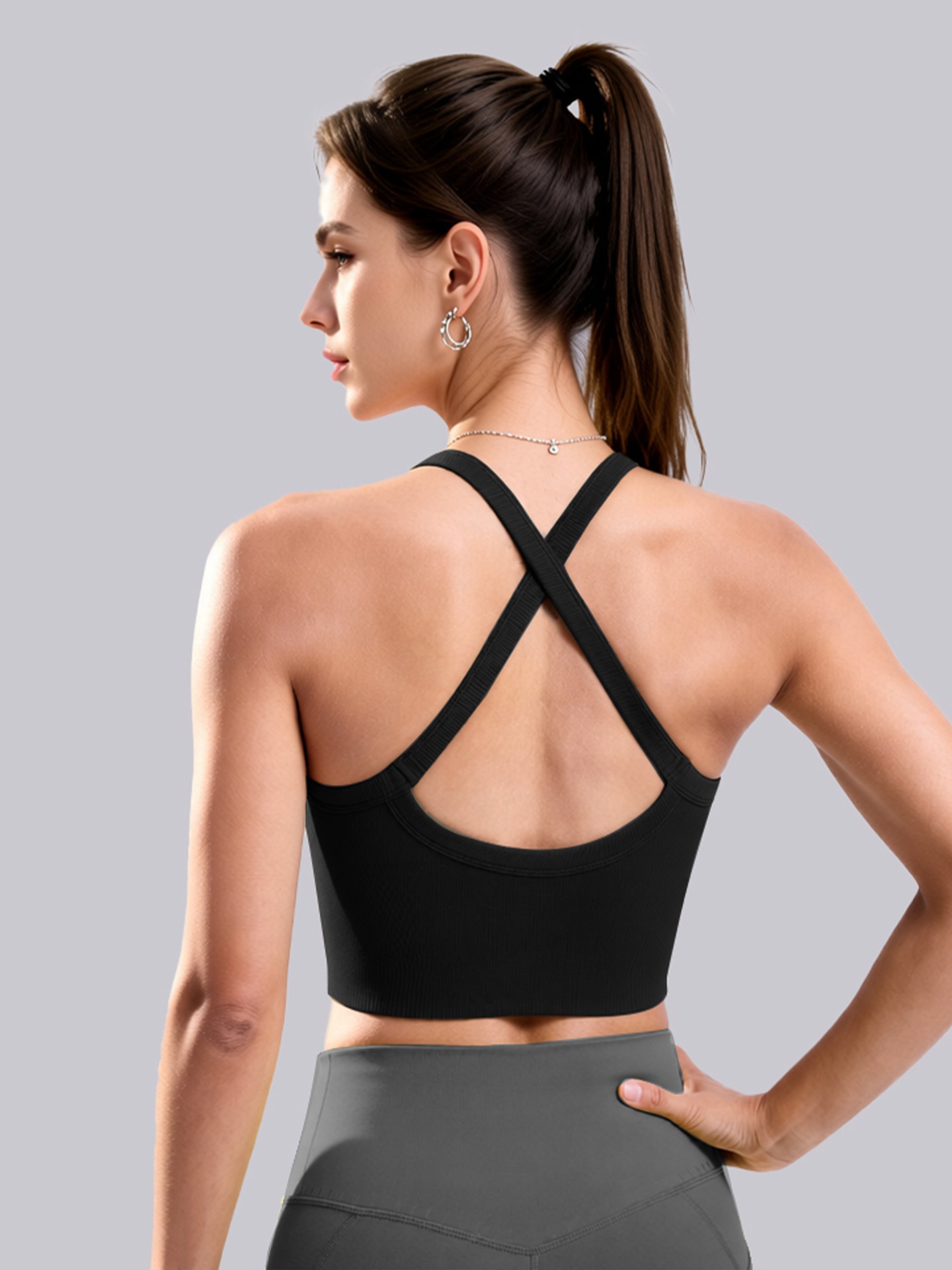 Tank Top Damen mit integriertem BH – Nahtloses Sport Tank Top