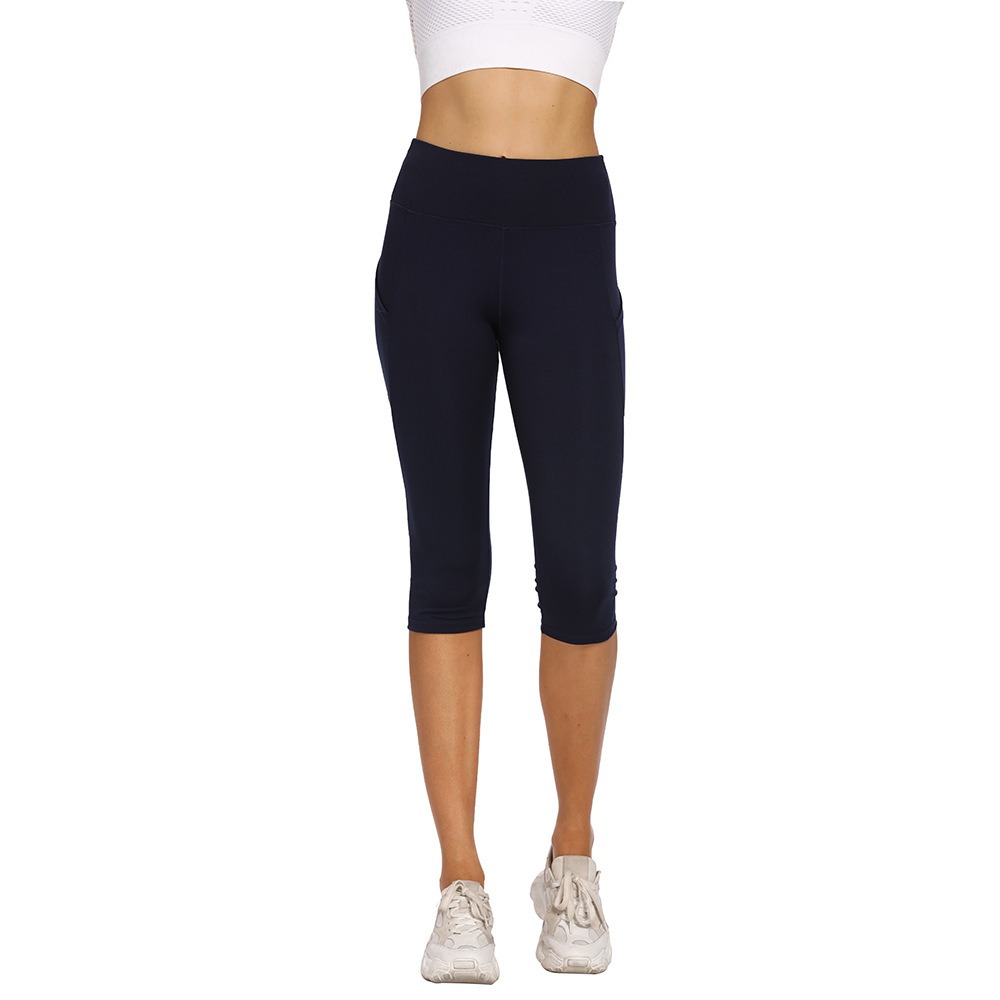 Yoga-Leggings Damen mit Blumen-Print – High-Waist Leggings mit Taschen – Bild 3