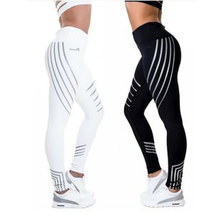 Weiße Leggings für Damen – bedruckte Sportleggings mit Print