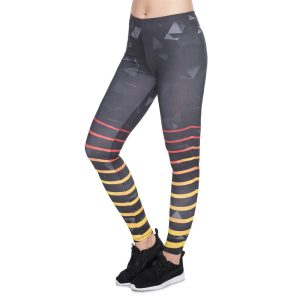 Yoga-Capri-Leggings Damen mit Streifen-Print – 3/4-Leggings mit Muster