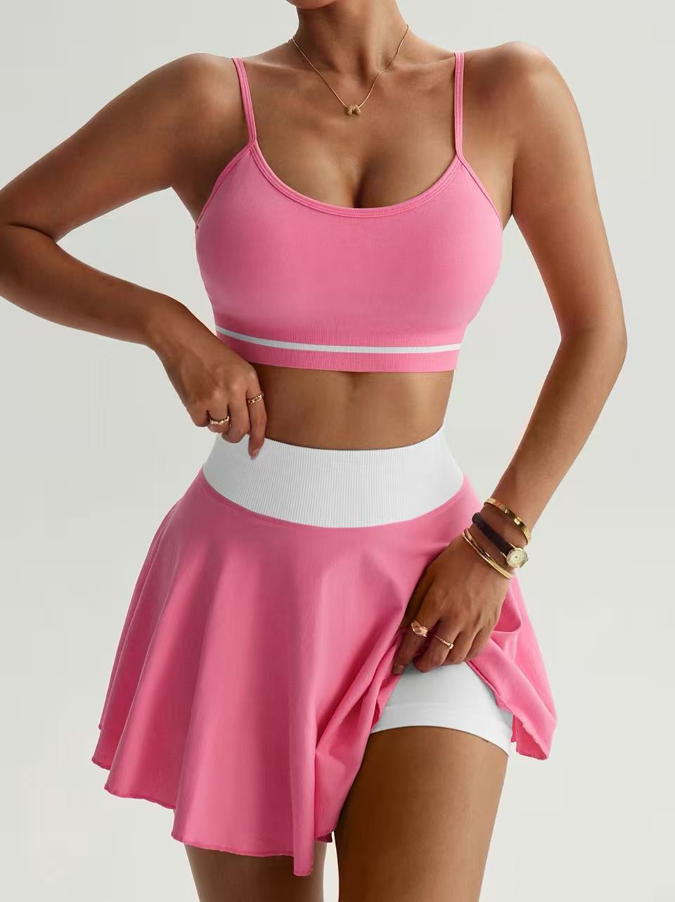 Tennis-Set Damen 2-teilig – Sport-BH & Faltenrock mit Innenhose – Bild 9