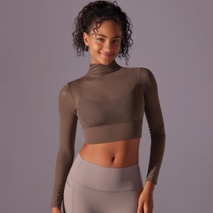 Sport-Top Damen langarm mit Mesh - schnell trocknendes Longsleeve